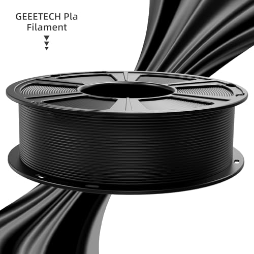 Image of GEEETECH Black PLA Filament 1.75mm, 3D Printer Filament Dimensional Accuracy + /- 0.02mm, 1kg Spool(2.2lbs) 3D Printing Filament Fits Most FDM 3D Printers