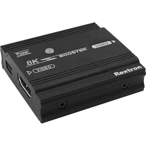 Rextron HDMI 2.1 Booster, 8K@60HZ, DSC, HDCP 2.3/2.2/1.4, Signal Amplifier Repeater for Long Distance, Supports 45M, Boost up to 32.8ft, Auto EQ, Plug & Play for TV, Monitor, Xbox, PS5, VBSTM-K08