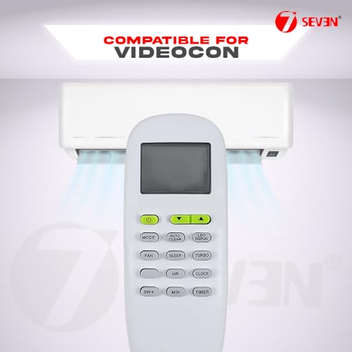 Image of 7SEVEN Compatible with Videocon AC Remote Control Model 215A Suitable for 1 1.5 2 Ton Split and Window Air Conditioner - Match Each Key by Key Exactly with Existing AC Remote Function