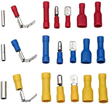330PCS PVC/Bare Terminal Connector Assortment Set Insulated Electrical Wire Cable Spade Piggy Back Crimping Connectors