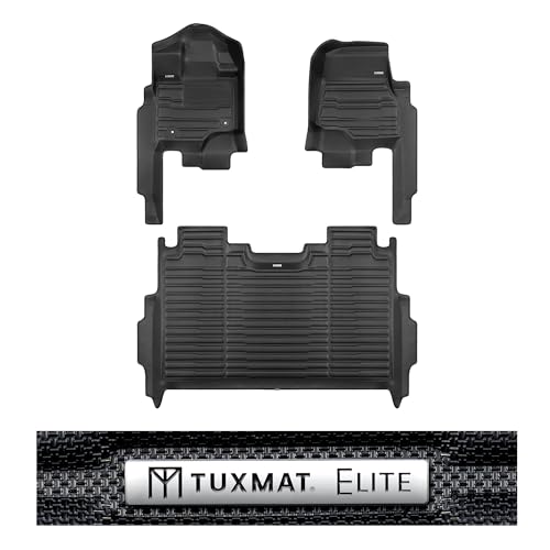 TuxMat - for Ford F150 SuperCrew Without Rear Seat Fold Out Storage 2021-2026 Models - Custom Car Mats - Maximum Coverage All Weather Laser Measured - This Full Set Includes 1st and 2nd Rows