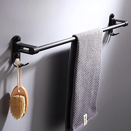 Porte-serviettes noir mat en aluminium 55cm, quincaillerie de salle de bain raffinée - 3