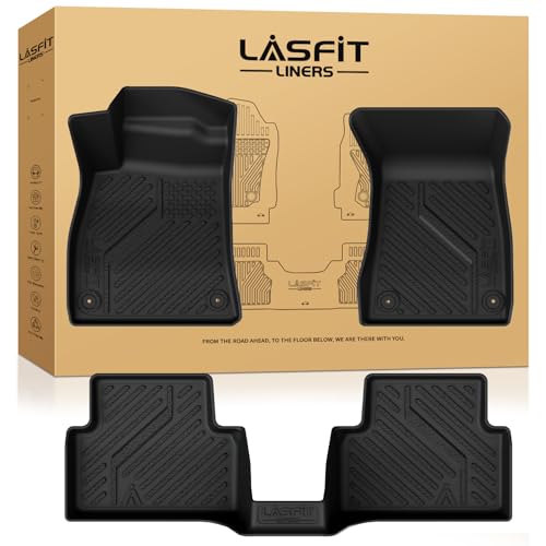 Image of LASFIT Floor Mats for Audi A5 /S5 2025-2026(New Body), TPE All Weather Protection Custom Fit 1st & 2nd Row Floor Liners for Audi A5 /S5 Automotive Accessories Car Mats, Black, Easy to Clean
