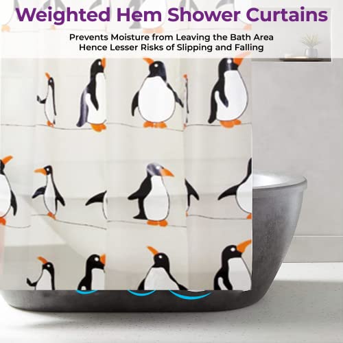 Blue Canyon Penguin Printed Shower Curtains, Black/White, W 70.9" x L 70.9" (1 Panels) - Image 3