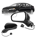 Dasbecan Left Driver Side Mirror Assembly Compatible with Ford Fusion 2016-2022 Rear view Mirror | Electric Adjustment |Black | Replace# FS7Z-17683-B | 3Pins