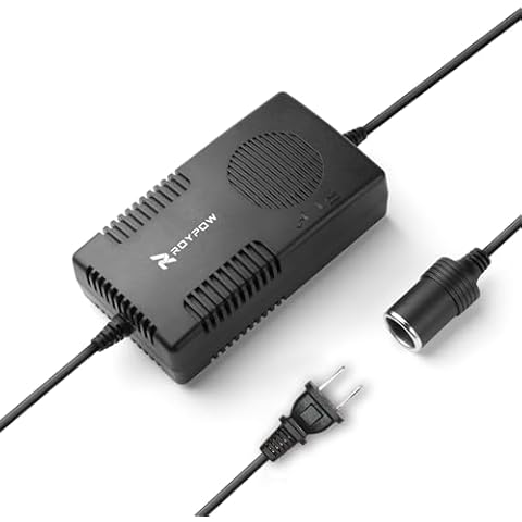 RoyPow AC to DC Converter, 120W (Max 150W) 120V/110V to 12V/10A Cigarette Lighter Socket AC/DC Adapter power supply for Inflator, Car Refrigerator, Car Vacuum Cleaner Cover