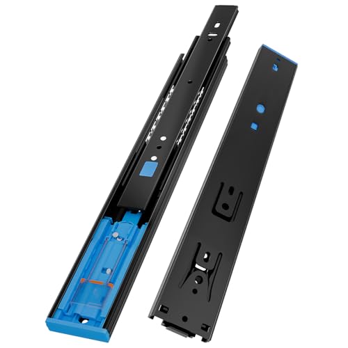 AOLISHENG Schubladenschienen Push-to-Open mit Soft-Close 350 mm, Vollauszug zur Seitenmontage, 45 kg Tragkraft, für Küche & Nachttisch, 1 Paar