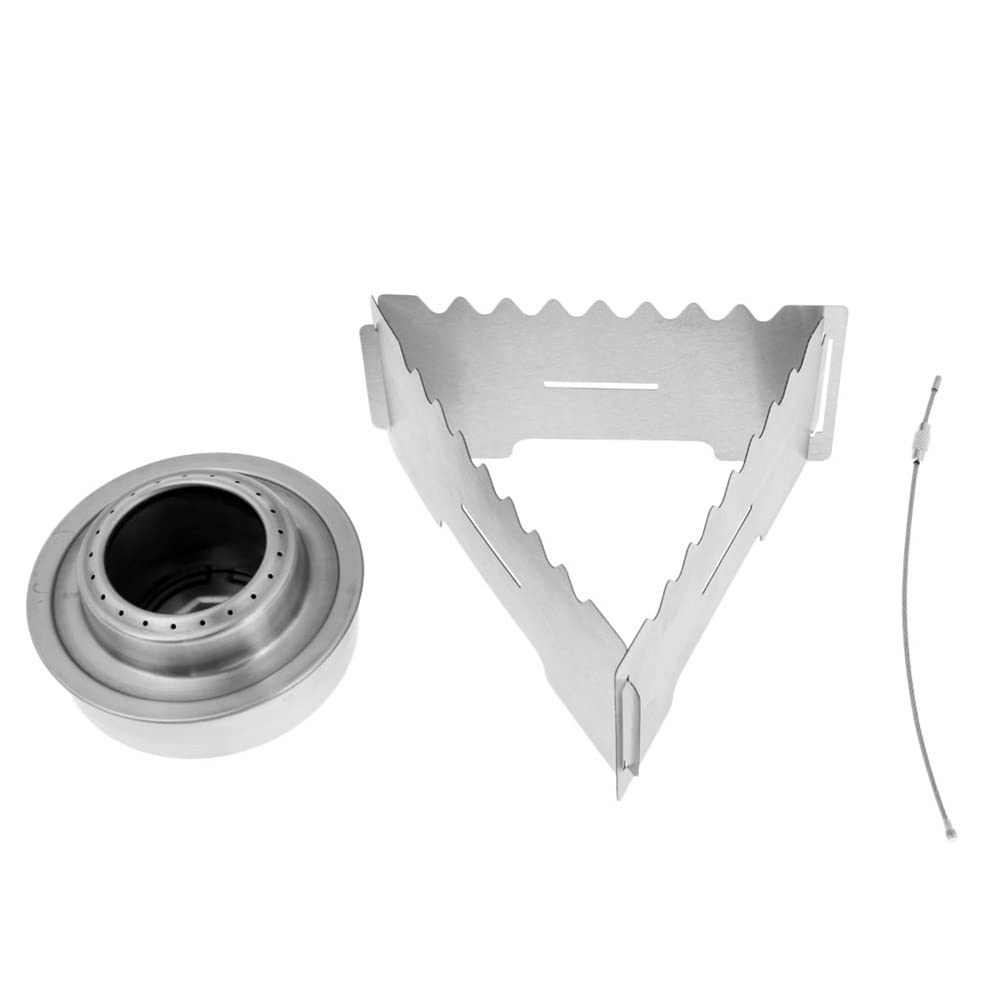 Backpacking Stove Spirit Burner Portable Ultralight with Foldable Rack Outdoor Cooking Equipment