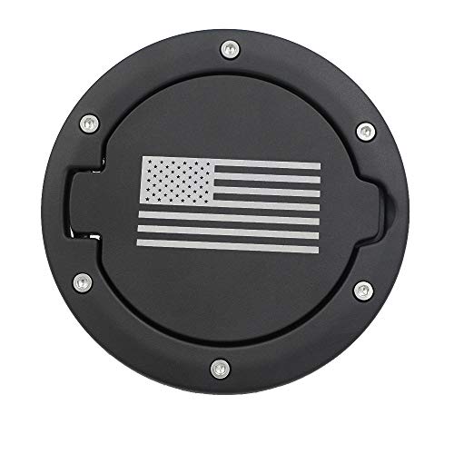 Gas Cap Gas Tank Cap Fuel Filler Door Cover Accessories Compatible for Jeep Wrangler 2007-2017 JK & Unlimited Sport Rubicon Sahara (US Flag)