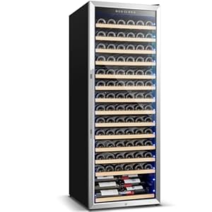 BODEGA Wine Cooler 24 Inch, 154 Bottles Wine Refrigerator, Freestanding Wine Fridge with Intelligent Temperature Memory & Humidity Control Design Wine Cooler, Upgraded Compressor, Quiet Operation