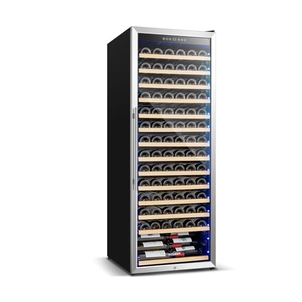 BODEGA Wine Cooler 24 Inch, 154 Bottles Wine Refrigerator, Freestanding Wine Fridge with Intelligent Temperature Memory & Humidity Control Design Wine Cooler, Upgraded Compressor, Quiet Operation