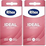 Ritex Kondome Ideal – Kondome extra feucht 10 Stück, gefühlsecht dünn mit Gleitgel für entspannten & intensiven Sex – Vegan, dermatologisch getestet, Made in Germany (Packung mit 2)