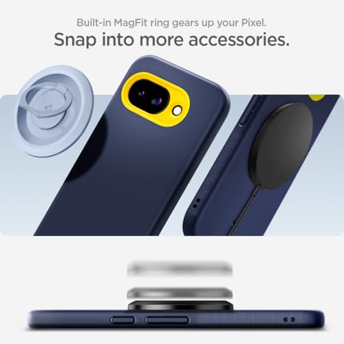 Image of Spigen Nano Pop MagFit Back Cover Case for Pixel 9a, Pixelsnap Compatible, Bold Two-Tone Design - TPU | Blueberry Navy