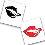 Many Colors Including Glitter & Sizes Skull Lips Vinyl Decal Sticker Car Window Wall Bumper Pirate Crossbones Kiss