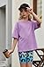Arshiner Girls Two Piece Outfits Summer Clothes Short Sleeve Shirts and Fashion Biker Short Sets Kids Clothing Purple 12-13Y