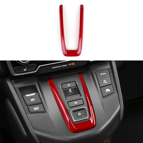 Image of Hybrid Center Gear Shift Panel Decals for Honda CRV 2017 2018 2019 2020 2021 2022 Accessories CR-V ABS Interior Stickers, Red