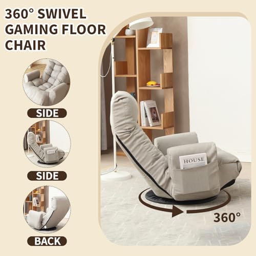 Sillón Plegable Algodón Gris miniatura 5