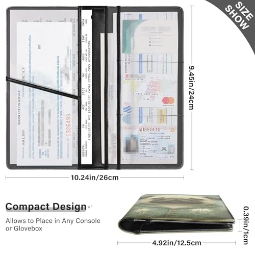 Car Registration and Insurance Holders Pug Gentleman Print, PU Leather for License Documents Cards3