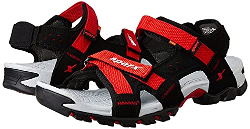 Image of Sparx Men SS-447 Black Red Floater Sandals (SS0447G BKRD 0006)