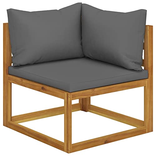 Yolola Lounge Gartenmöbel Set Holz 7-TLG. Balkonmöbel Kleiner Balkon mit Creme Auflagen,Balkon Lounge Klein,Gartensofa Ecksofa Terrasse Modulares Sofa mit 3X Eckteil + 2X Mittelteil + Sessel + Tisch – Bild 5