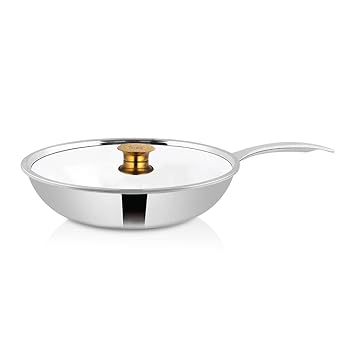 Shri & Sam Frypan with Stainless Steel Lid, Triplica,26 cm