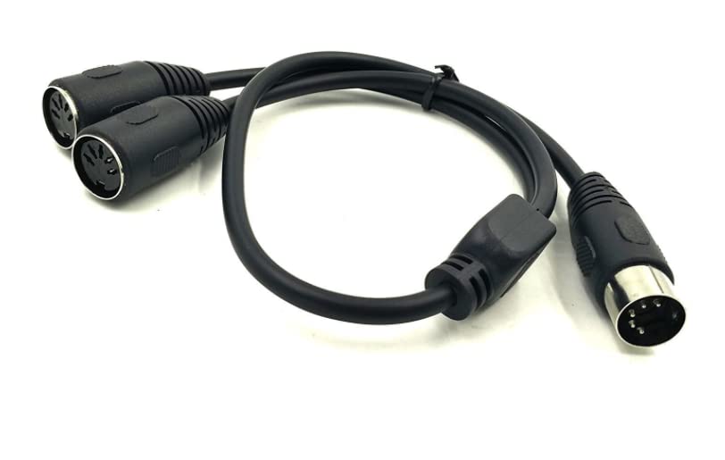 Seadream MIDI Sync Breakout Cable, 1.64FT DIN 5-Pin Splitter Y MIDI Cable,DIN 5Pin Male to 2X Dual Female Extension Cable