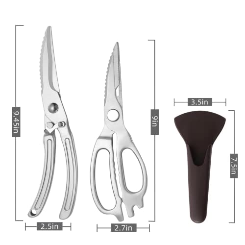 Heavy Duty Forged Poultry Shears,Sinye All Purpose Kitchen Shears With Magnetic Holder For Fridge,Pack Of 2 #TOP1