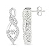DGOLD Sterling Silver Round White Diamond Fashion Earring (0.63 cttw)