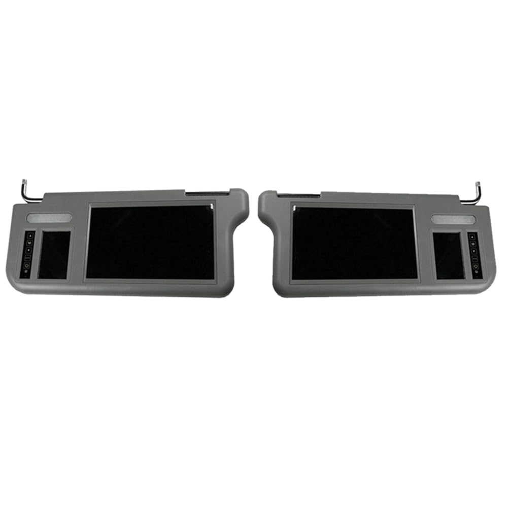 Srutueo 7Inch Gray Car Left Sun Visor Rear View Mirror Screen LCD Monitor 2 Channel Video Parts, Grey, 500393515A1