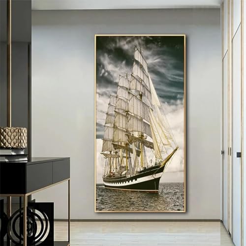 Affiches de bateau sur la mer KEBIA impression paysage toile déco salon 50x100 cm