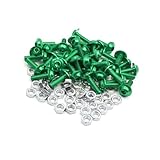 TUCKBOLD 40pcs M6 Green Aluminum Alloy Hex Socket Head Motorcycle Bolts Screws Nuts Automotive Parts