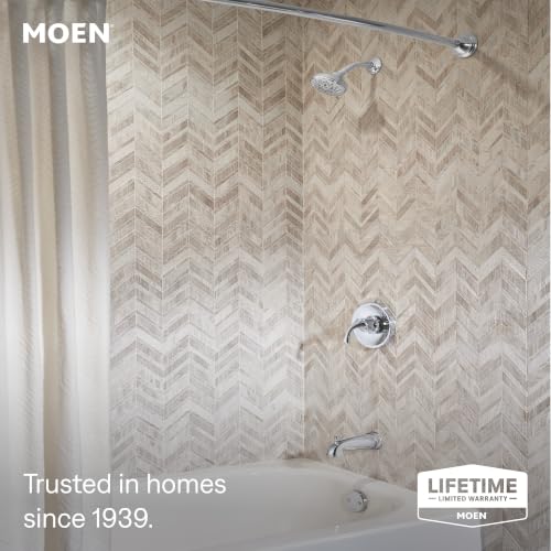 Moen 82115 Idora Single-Handle Posi-Temp Tub and Shower Faucet with Valve Included, Chrome, Pressure-Balancing Shower System with Showerhead and IPS Tub Spout - image 2
