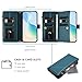 HAOFUGUI Wallet Case for Honor 50 SE/Huawei nova 9SE, with Card Slots Zipper Pocket Stand Function and Shoulder Strap, PU Leather Shockproof Flip Cover-DarkGreen