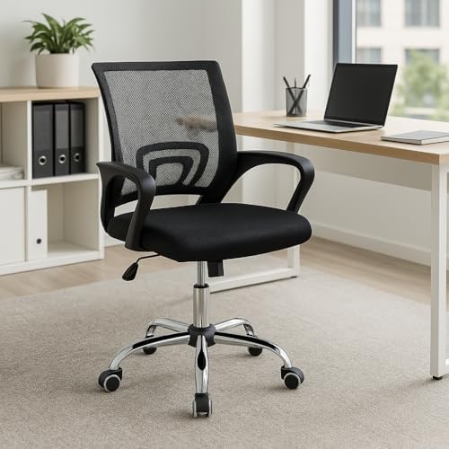 Cadeira de Escritório Secretária Diretor Base Cromada com Rodinha...