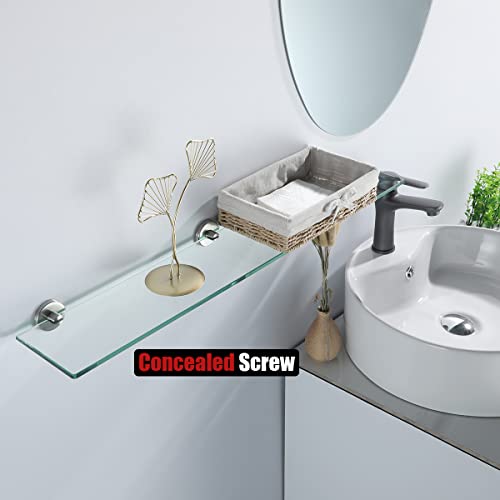 image for JQK Bathroom Glass Shelf, Tempered Glass Shower Storage 30 by 5 inches