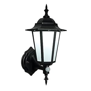 Betta Lighting Black Traditional Style 7W Outdoor Motion Sensor PIR Security IP44 Cool White 4200K LED Classic Wall Light Lantern