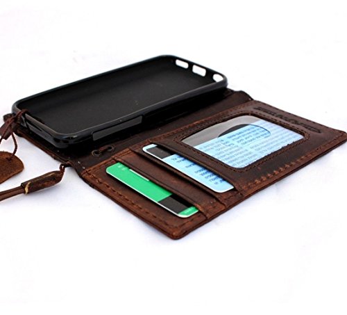 Genuine Nutural Italy Leather Case For Apple Iphone 4 4S Book Cover Wallet Id Holder Bag Iphone4 S Daviscase #TOP3
