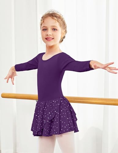 Image of Arshiner Kids Girls Classic Long Sleeve Leotard Dance Ballet Dress