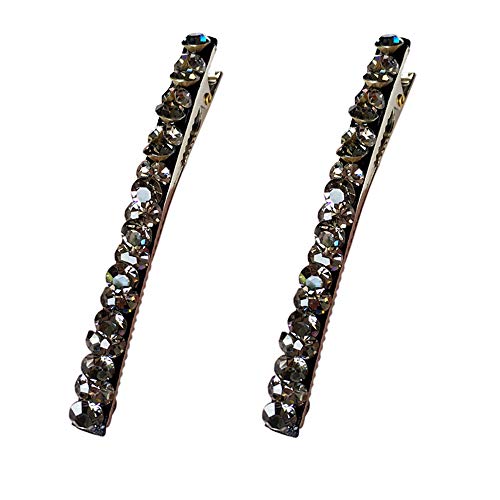 Barrettes à cheveux strass gris Vpang (lot de 2) pour coiffure femme et fille