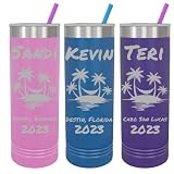 OEZZO Personalized Vacation Tumbler, Tumbler with Lid and Straw, Customized Family Vacation Cups, Be