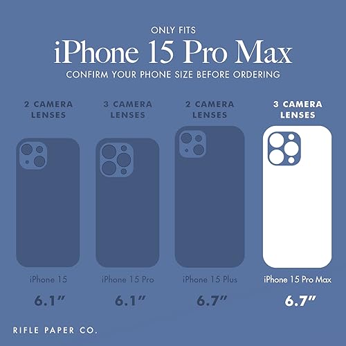 Rifle Paper Co. iPhone 15 Pro Max Case [Compatible with MagSafe] [12ft Drop Protection] Cute iPhone Case 6.7
