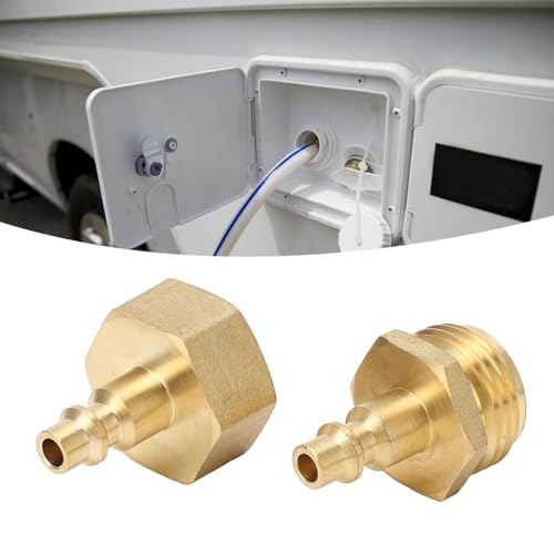 Image of Air Hose Fittings, Air Compressor Hose Fittings, Winterize Sprinkler Blow Out Adapter Air Compressor 1 /4in Quick Connect Plug To Garden Hose Pipe 3 /4in Threaded Adapter With Gasket