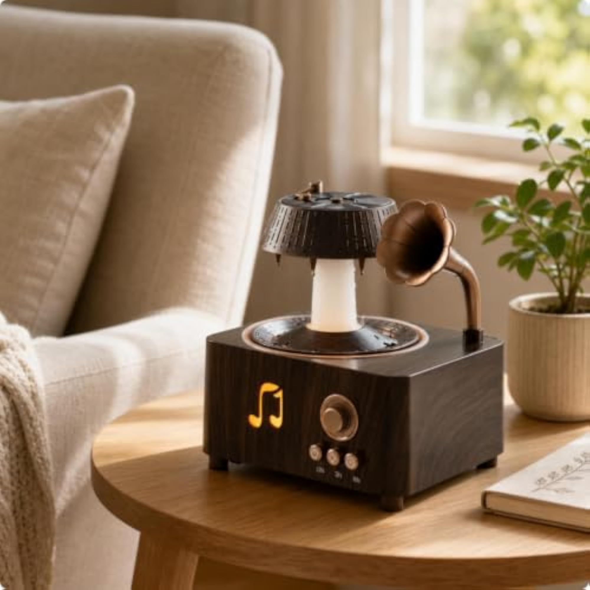 Corded Tabletop Humidifier with Rain-Effect