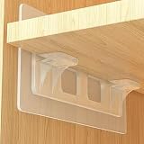 10 Pieces Cabinet Shelf Pegs, Shelf Support Pins & Shelfs Holders, Double Row Reinforced Design Sturdy Shelfs Pins for Kitchen Cabinets Bookcases Closets Shelving, Clear