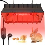 BORDEAG Lampe Chaude Animal Abat-Jour Rouge Lampe Chaude 250W pour Poules Lampe Infrarouge Chauffage Radiateur Chauffage avec Interrupteur Économie, Lampe Tabouret pour Poussins, Chiots, Frères