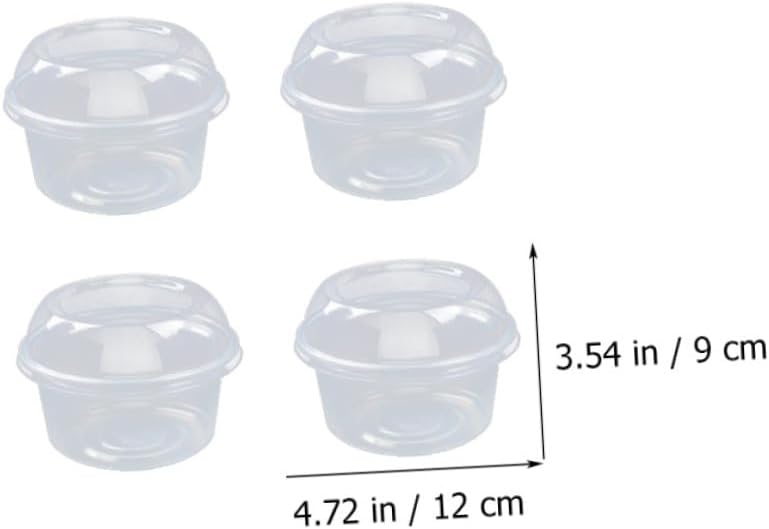 Small Dessert Packaging Boxes with Lid 360ml Dome Food Storage Containers for Candy, Cake, and Fruit Takeout, Single-use Plastic Cupcake Carrier for Bakery and To-go