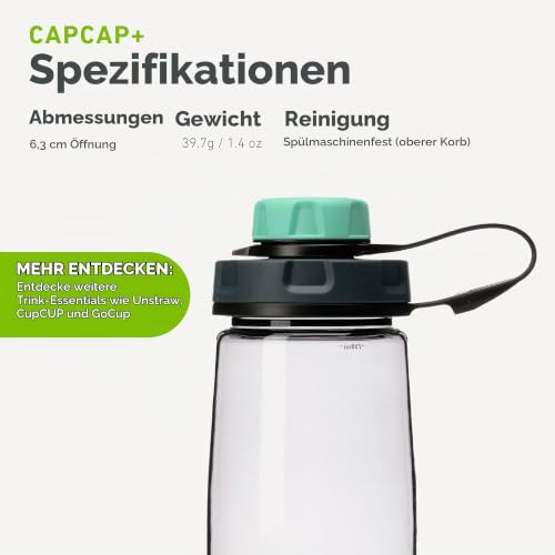 humangear Capcap+ Flaschendeckel Mint grün für Ø 5,3 cm – Ansicht 5