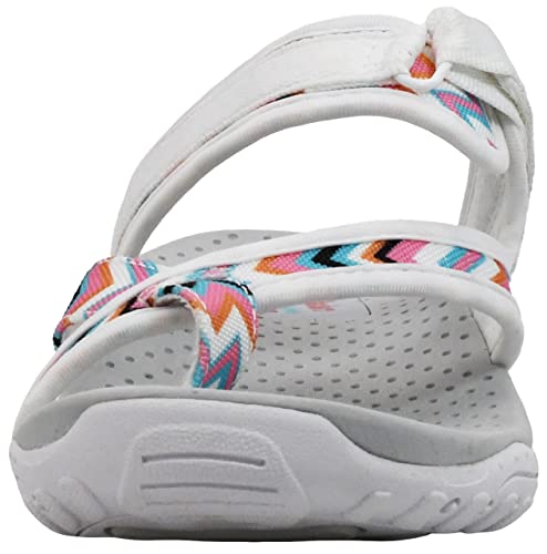 Skechers Women's Reggae-Zig Swag Flip-Flop Sandals, White, 11 M US
