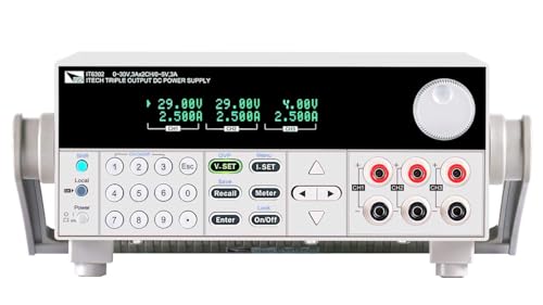 Image of ITECH Linear Triple Output Programmable DC Power Supply 60V /3A /180W, 60V /3A /180W, 5V /3A /15W 375W Total Power Bench Power Supply IT6333A