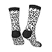GVYGVY Girls Boys Socks - Comfy White Black Leopard Fashion Print Crew Socks for Kids, Running Socks for 6-10 Years Old